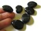6 25mm Black Plastic Flat Teardrop Beads Egg Shaped Flat Oval Beads